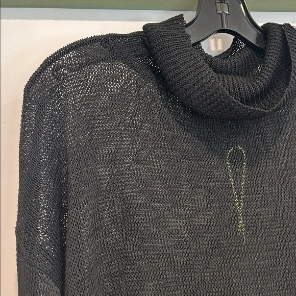 Dolls Kill Darker WAVS Black Long Sleeve Top open knit cowl neck top xl new - Picture 4 of 7